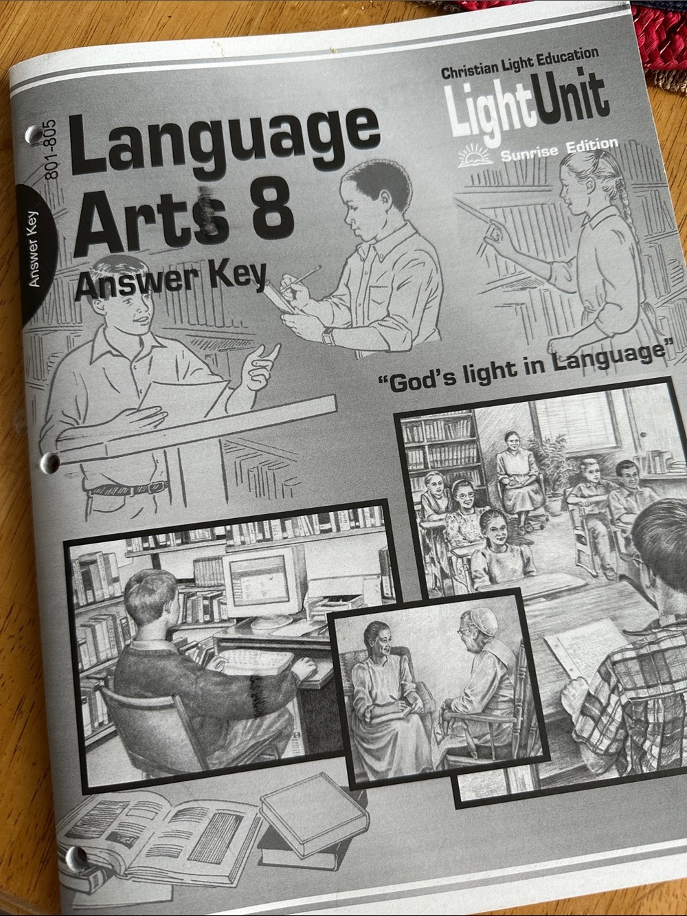 Language Arts 8 Answer Key for workbooks 801-805